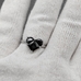 Кольцо с темно серым сердцем, 11*22 мм, родий