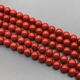 Жемчуг Майорка, красный, глянцевый, 8 мм