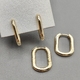Серьги Овал, конго, 15*20 мм, позолота