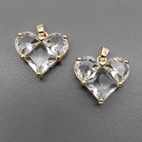Подвеска Сердце, прозрачный, 19*21.5 мм, позолота