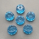 Бусина стеклянная Граненный рондель, голубой, 12.5*7.5 мм, тип1