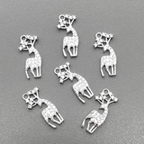 Подвеска Олень с фианитами, 9*17 мм, родий