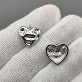 Подвеска Сердце 3D, 15*15.5 мм, родий