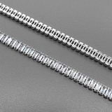 Цепь линии с фианитами, 4.8 мм, родий, 50 см