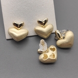 Серьги Сердца, 15*14.5 мм, позолота