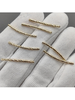 Бусина Трубочка Дуга, 29*2 мм, позолота