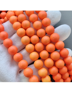 Жемчуг имитация Майорка, 10 мм, ярко-оранжевая, фактурная