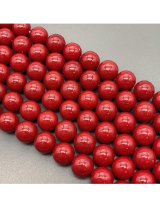 Жемчуг имитация Майорка, 6 мм, красный, глянцевый