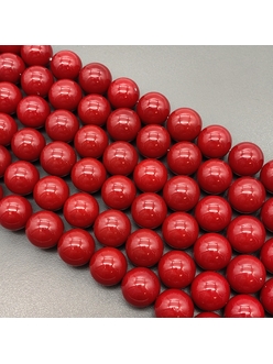 Жемчуг имитация Майорка, 6 мм, красный, глянцевый