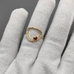 Кольцо с красным Cердцем, позолота