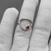 Кольцо с красным Cердцем, родий