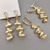 Серьги Спирали, 5 см, позолота