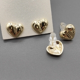 Серьги сердце, 13*11 мм, позолота