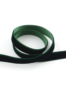 Односторонняя бархатная лента, 10 мм, темно-зеленая