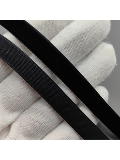 Односторонняя бархатная лента, 10 мм, черная