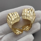 Серьги линии, 35*20 мм, позолота