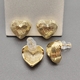 Серьги сердце с линиями, 14*13 мм, позолота