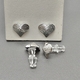 Серьги сердце шершавое, 11.5*10 мм, родий