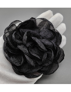 Чокер Цветок на шнуре, 95 см, черный
