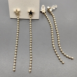 Серьги звезда с шариками, 8 см, позолота