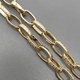 Цепь овальная из латуни, 16*10 мм, позолота, 10 см