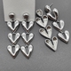 Серьги сердца, 58*16 мм, родий