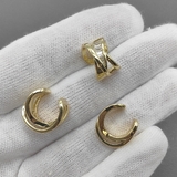 Кафф-серьги с фианитами, 14.5*9 мм, позолота, шт