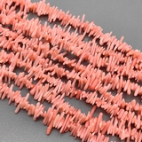 Бусины Коралл розовый, палочки, 7-13 мм