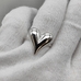 Кольцо сердце, 24*19 мм, родий