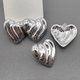 Серьги сердце, 27*25 мм, родий
