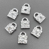 Подвеска замок, 12.5*9.5 мм, родий