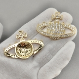 Подвеска Вивьен с фианитами, 51*37 мм, позолота