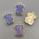 Подвески Мишки кварца, фиолетовые, 19*13 мм, позолота
