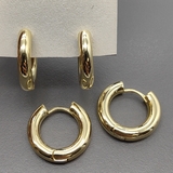 Серьги кольца, конго, 21.5*4 мм, позолота