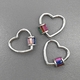 Замок винтовой сердце, 20*19 мм, родий
