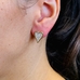 Серьги Сердце с фианитами, 15*11.5 мм, позолота