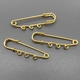 Брошь булавка с петельками, 50*10 мм, позолота, тип1