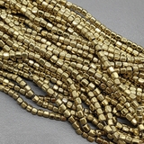 Бусина Гематит многогранник, 3*3 мм, золотистый