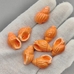 Бусина ракушка из керамики, оранжевая, 20*15 мм, шт