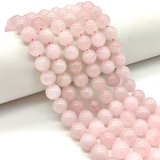 Бусина Розовый Кварц, гладкий, 8 мм, нитка