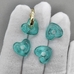 Бусина сердце стеклянная, 15*14*5 мм, бирюзовый