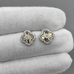 Серьги Клевер с фианитами, 11.5 мм, биколор