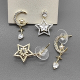 Серьги асимметрия, 25*10 мм, позолота