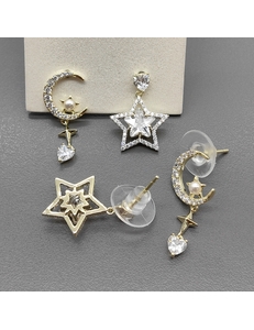 Серьги асимметрия, 25*10 мм, позолота