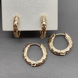 Серьги кольца с ромбиками, конго, 18*3 мм, позолота