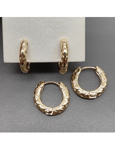 Серьги кольца с ромбиками, конго, 18*3 мм, позолота