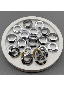 Бусина Рондель стеклянная, серый, 14*3.5 мм