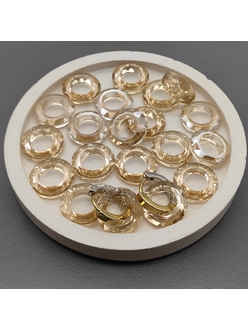 Бусина Рондель стеклянная, золотистый, 14*3.5 мм