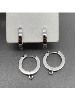 Швензы без фианитов, 19*3 мм, родий