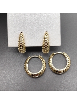 Серьги кольца Сетка, 17*5 мм, позолота